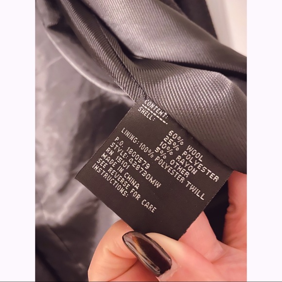 1 Madison Black Wool Blend Coat Jacket XS - Picture 7 of 7